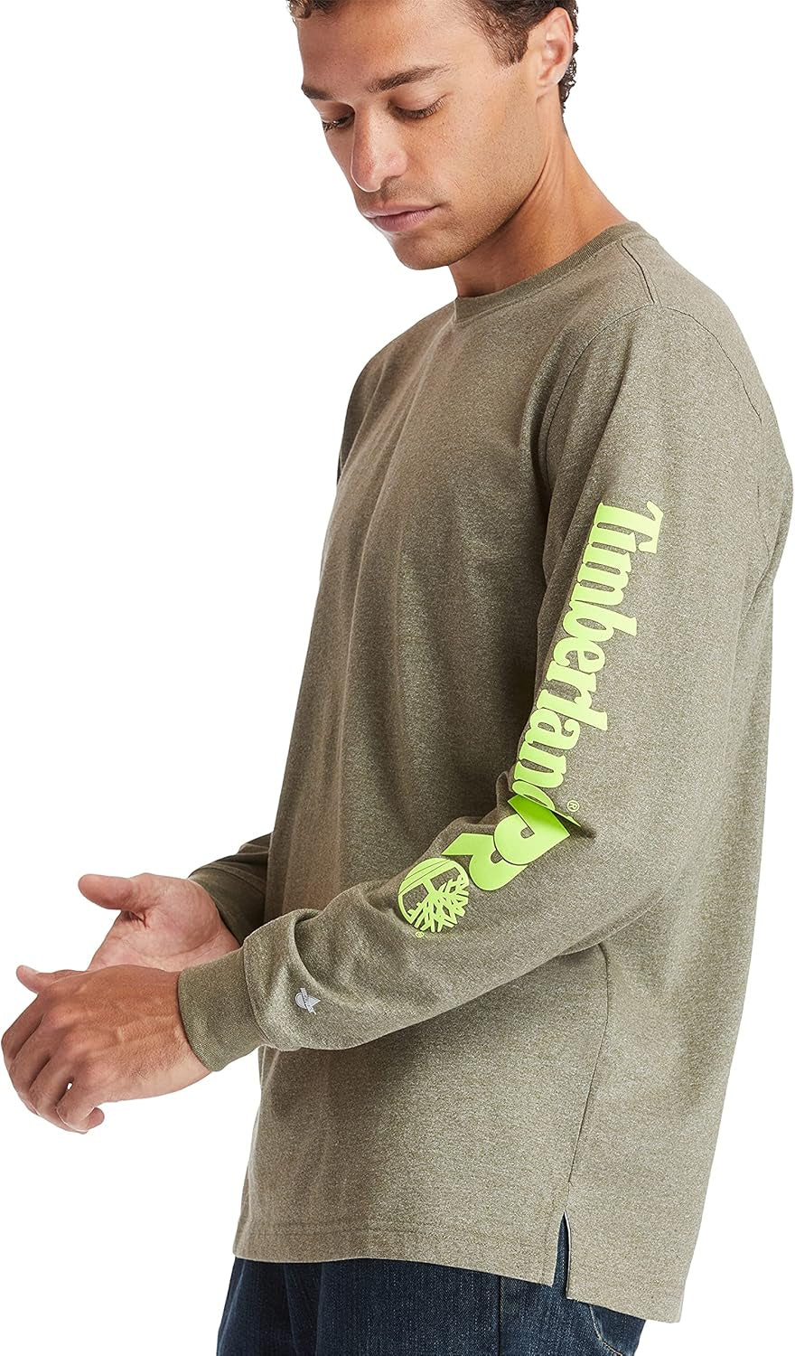 Mens Base Plate Blended Long Sleeve T-Shirt with Logo - Tall