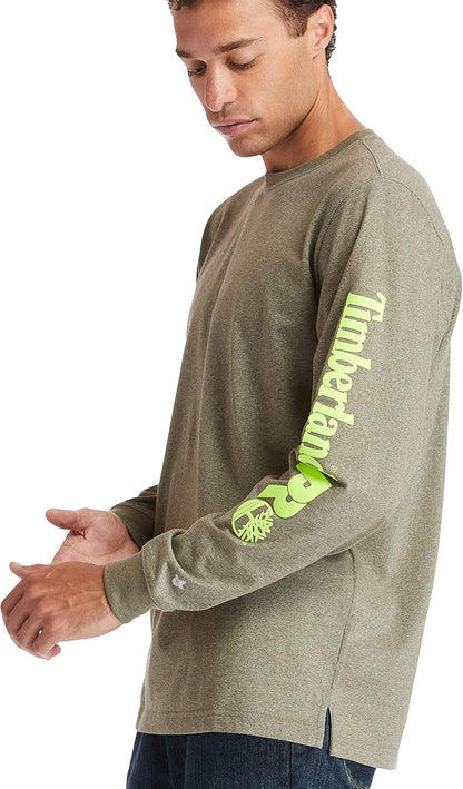 Mens Base Plate Blended Long Sleeve T-Shirt with Logo - Tall